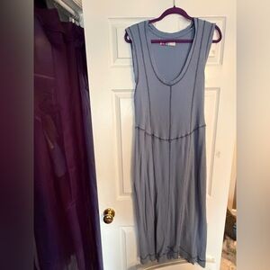 Free People Dusty Blue Sleeveless waffle knit Maxi Dress